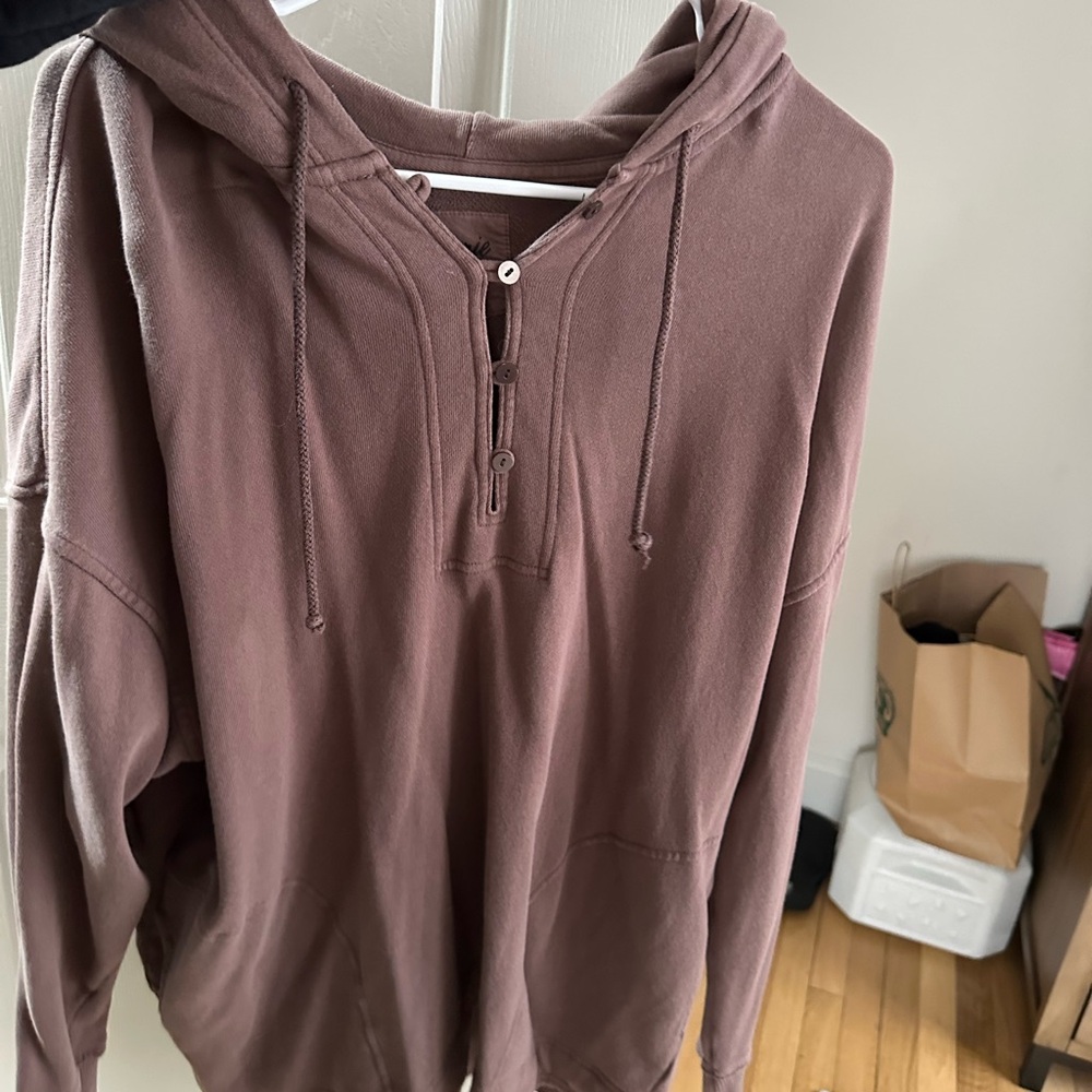 Aerie Taupe Knit Hoodie